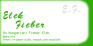 elek fieber business card
